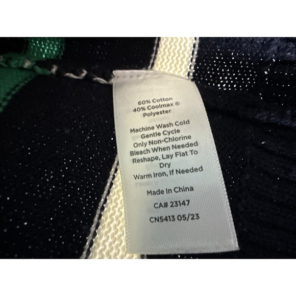 T‎ by Talbots 2023 Sweater Sz XLp Petite Striped Mock Neck Pullover Cotton Blend - Picture 7 of 9